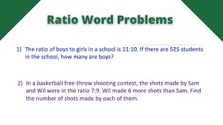 Ratio Word Problems  Algebra 1 [upl. by Paulo205]