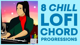 8 Chill Lofi Chord Progressions Lofi Piano Tutorial [upl. by Ellocin560]