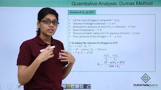 Class 11th – Quantitative Analysis  Nitrogen by Dumas Method  Organic Chemistry  Tutorials Point [upl. by Eaneg]