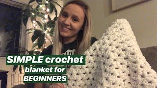 SIMPLE Double Crochet Blanket for Beginners [upl. by Andonis726]