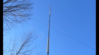 50 Mast for my HF Antenna Using Chain Link Fence Top Rails and some PVC [upl. by Ysdnyl364]