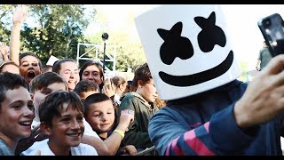 Marshmello Celebrates National Marshmallow Day in NYC w Z100 and Good Morning America [upl. by Llerruj]