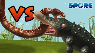 Titanoboa vs Deinosuchus  Underwater Dino Faceoff S1E9  SPORE [upl. by Oivlis]