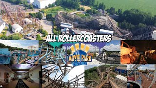 MOVIE PARK GERMANY  ALL ROLLER COASTERS  2022 [upl. by Sebastian]