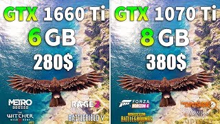 GeForce GTX 1660 Ti vs GeForce GTX 1070 Ti Test in 8 Games [upl. by Adnim]