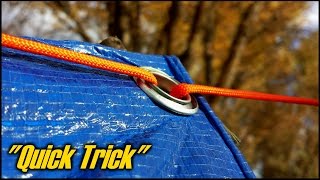 How To Setup A Tarp Using No Knots  quotQuick Trickquot [upl. by Jedlicka]