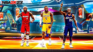 The 3 ERAS of LEBRON JAMES BUILDS TAKEOVER on NBA 2K23 [upl. by Ahsemed]