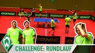 TischtennisChallenge Rundlauf mit Max Kruse amp Bastian Steger  SV Werder Bremen [upl. by Phineas]