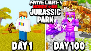 I Survived 100 Days in JURASSIC PARK in Hardcore Minecraft… WITH FRIENDS [upl. by Ynatsed887]