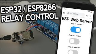 ESP32ESP8266 Relay Module  Control AC Appliances Web Server [upl. by Llerrac822]