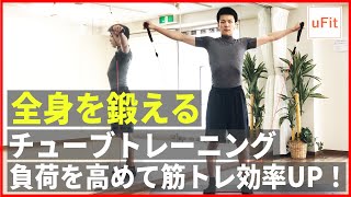 【チューブトレーニング】ゴムバンドを使った全身トレーニング（自宅トレ）【10分】 [upl. by Artemus236]