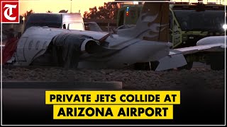 Private jets collide at Scottsdale Airport in Arizona 1 dead [upl. by Nelleh894]