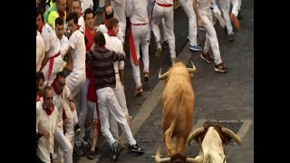 Raw 3 Gored in Pamplonas Running of the Bulls [upl. by Yclek]