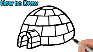 How to Draw Igloo  Easy Drawings for Beginners [upl. by Naiva542]