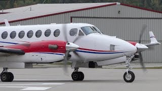 Beechcraft King Air 350 Turboprop Engine Startup and Takeoff [upl. by Ymerej]