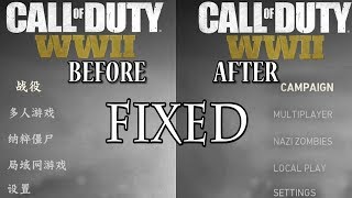 Call Of Duty WW2 Any Language change To English Fix [upl. by Tesler]