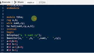 GATE LEVEL MODELLING 1 Design and verify half adder using Verilog HDL [upl. by Fishback]