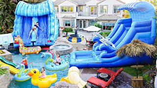 We BUILT A GIANT WATERPARK In Our BACKYARD Crazy Fun [upl. by Mulloy]