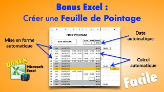 Feuille DE POINTAGE Excel facile Rapide [upl. by Vladimir]