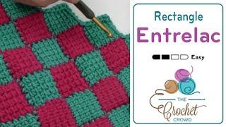 Tunisian Entrelac Crochet Rectangle  EASY [upl. by Erl]