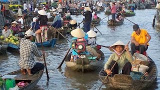 Mekong Floating Markets  Ho Chi Minh Vietnam [upl. by Airdnaid]