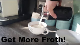 How to Get More Froth from Your Nespresso Coffee Aeroccino  Nespresso tips and help [upl. by Angelique]