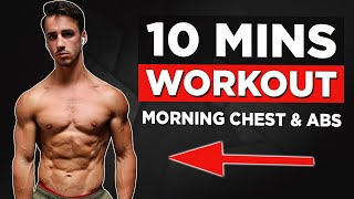 10 MIN HOME CHEST amp ABS WORKOUT NO EQUIPMENT [upl. by Atteniuq]