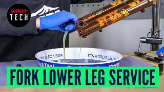 How To Perform A Lower Leg Service  Mountain Bike Suspension Fork Service [upl. by Sauveur]