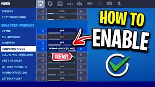 How To Enable Performance Mode In Fortnite Resetting Fix [upl. by Lough65]