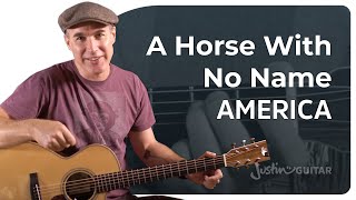 A Horse With No Name Easy Guitar Lesson  America [upl. by Gregson]