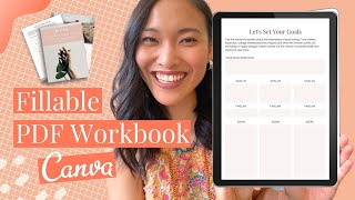 How to Create a fillable interactive PDF workbook  Canva Tutorials [upl. by Hadlee522]