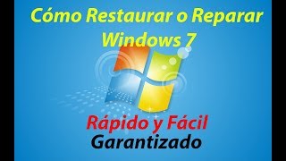 2023 Como restaura Windows 7 Sin Perder Ningún Archivos [upl. by Otila496]