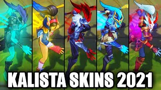 All Kalista Skins Spotlight League of Legends [upl. by Namie]