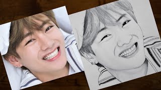 How to draw BTS V  Kim Taehyung Pencil Sketch step by step  Drawing Tutorial  YouCanDraw [upl. by Enerehs860]