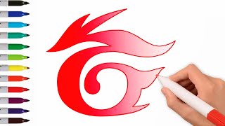 HOW TO DRAW THE GARENA FREE FIRE LOGO  EASY DRAWING  GARENA LOGO DRAWING [upl. by Brufsky]