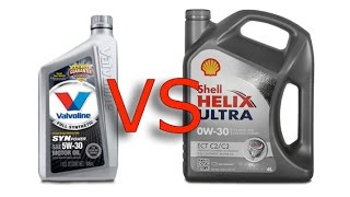 Valvoline Synpower 5W30 vs Shell Helix Ultra 0W30 cold synthetic oil test 24°C [upl. by Rafa]