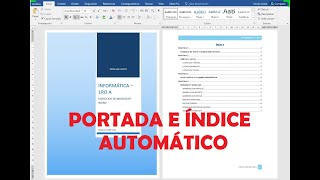 Crear Indice en Word y agregar Portada [upl. by Rodrich525]