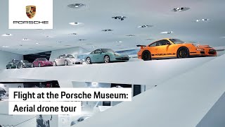 Porsche Museum The 30000 Horsepower Aerial Drone Tour [upl. by Etnahc]