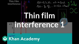 Thin Film Interference part 1  Light waves  Physics  Khan Academy [upl. by Repsac518]