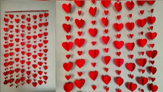 DIY  Wall Hanging Ideas  Paper Heart Wall Decorations  DIY Craft Ideas  Wall Decor Ideas [upl. by Goldfarb]