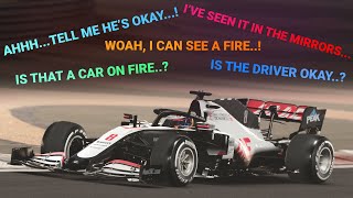 Drivers’ Radio Reaction to Grosjeans Crash  F1 2020 Bahrain Grand Prix [upl. by Dnomhcir]