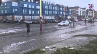 Blackpool seafront high tide storm 3rd January 2014 [upl. by Ajat]