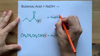 Butanoic Acid  NaOH   Sodium butanoate  Water [upl. by Havot705]