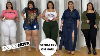 Fashionnova Curve Denim try on haul [upl. by Car]