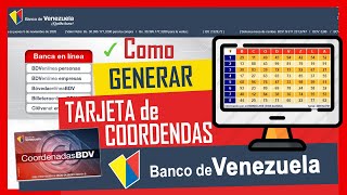 Cómo solicitar TARJETA DE COORDENADAS Banco de Venezuela sin impresora ✔️【Generar y Activar】 [upl. by Tabbitha150]