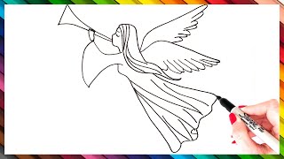 How To Draw An Angel Step By Step  Angel Drawing EASY [upl. by Theone]