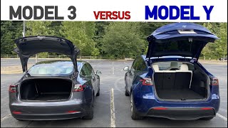 Tesla Model Y and Model 3 Trunk and Frunk Size Comparison [upl. by Aiykan327]