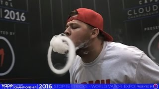 VC Cloud Championship 2016  World Vapor Expo  Vape Tricks [upl. by Ahsenyl596]