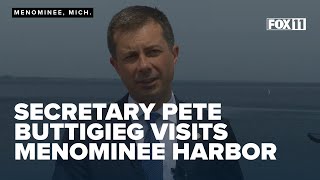 Buttigieg visits Menominee Michigan Harbor [upl. by Nore]