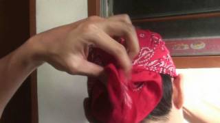 Bandana How to fold and tie as headwear [upl. by Nonohcle187]